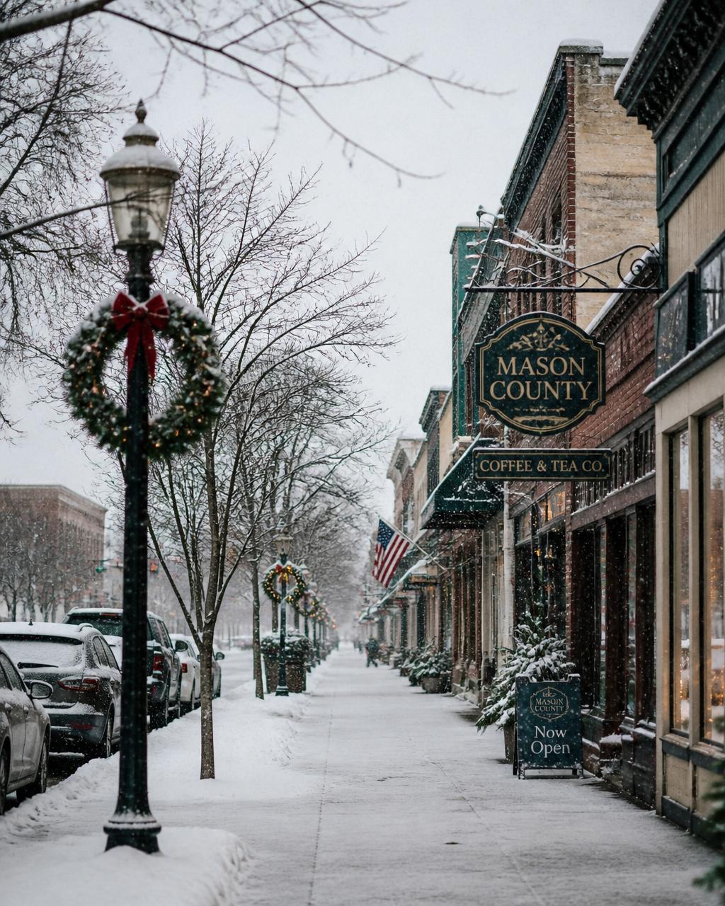 Downtown Ludington in winter